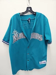 Vintage 90s Majestic Seattle Mariners  Ken Griffey Jr. 24 Teal Jersey Mens  - Picture 1 of 22