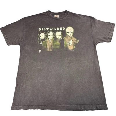 Disturbed 2001 Vintage Band T-shirt 2XL Y2K Rock Fader! EUC! - Image 1 of 4
