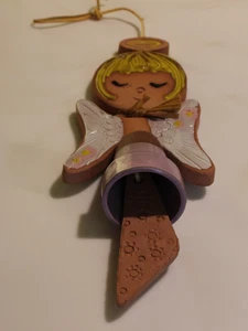 Pottery Terracotta Angel Wind Chime Pacific Stoneware 14" x 6" w/o Hangar Heavy - Picture 1 of 7