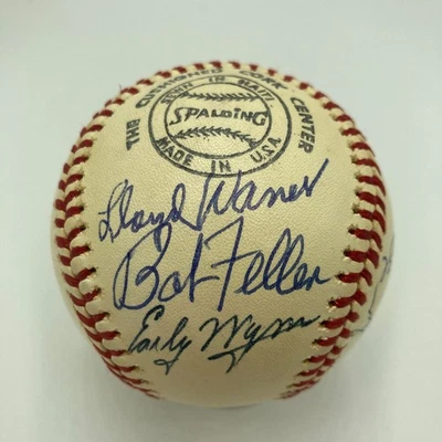 1970's HOF Multi Signed Baseball Lloyd Waner Stan Musial Ernie Banks JSA - Image 1 of 4