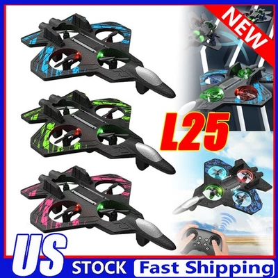 Skyriders Rc Jet, Rc Stunt Fighter Jet Toy for Kids with 360° Flips LED Light KU - Image 1 of 4