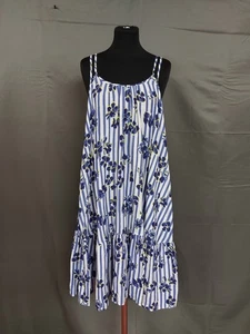 MARKS & SPENCER blue & white floral dress size 16 - Picture 1 of 5