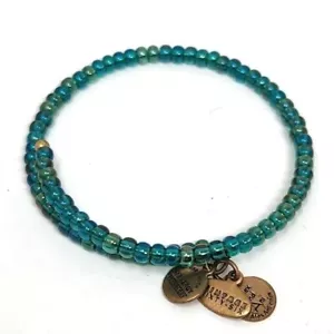 ALEX and ANI Vintage sechsundsechzig hochdrahtiges Wickelband Glimmer grünes Armband - Bild 1 von 5