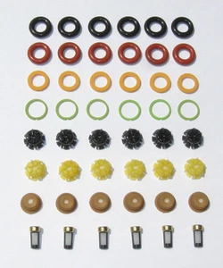 BMW Fuel Injector Service Kit 6 CYL O'rings Pintle caps & Micro Basket Filters   - Picture 1 of 1