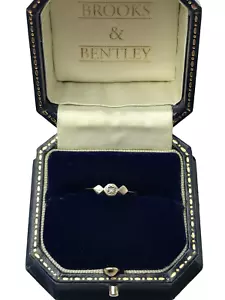 Antiker Art Deco Diamantring 18 Karat Gold & Platin Diamant - Größe O 1/2 - Bild 1 von 16
