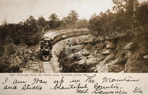 Tallulah Falls GA Georgia Railroad Train RPPC Photo Postcard COPY - Picture 1 of 2