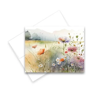 12 All Occasion Greeting Cards Blank w/ Envelopes - Watercolor Wildflower Cards - Picture 1 of 2