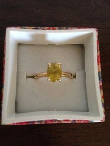 18k Yellow Gold & Yellow Sapphire Ring, Size 4 - Picture 1 of 12