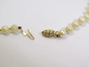 Edle Damen Perlenkette 14k Gold Verschluss - Vintage - L. 460mm - Picture 1 of 4