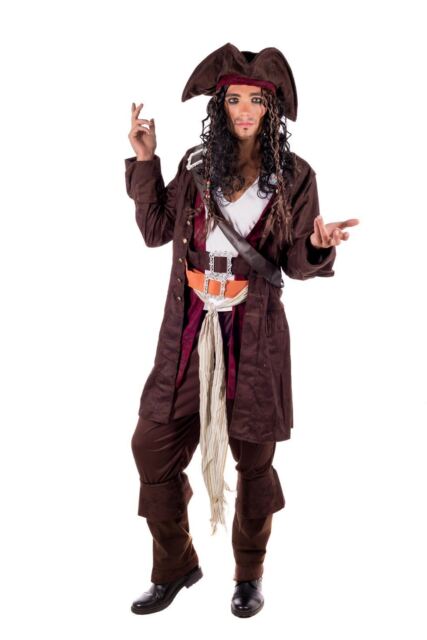 fantasia de halloween para homens adulto pirata capitão Jack sparrow  perucas chapéu piratas do caribe cosplay Acessórios feminino masculino