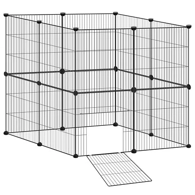 UTEN 12/16 Panels Heavy-Duty Dog Cat Cage Crate Pet Dog Playpen Kennel Exercise Fence
