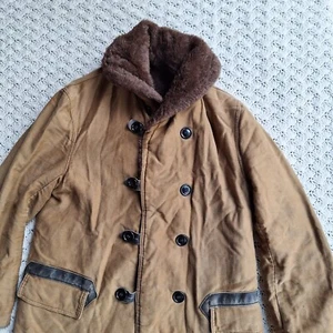 Vtg WWII Barnstormer Shawl Alpaca Blend Pile USN Military Canvas Jacket - 42 - Picture 1 of 19
