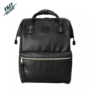 15" Leather Backpack for Women & Men | Laptop, Work, School (Black, Medium) - Picture 1 of 6