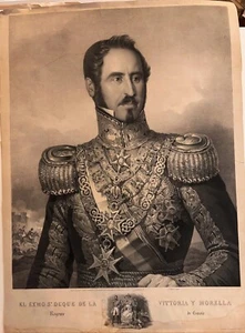 Duc de La Victoria Segun Esquivel.litografia Original.lemercier Paris 1845-50 - Picture 1 of 1