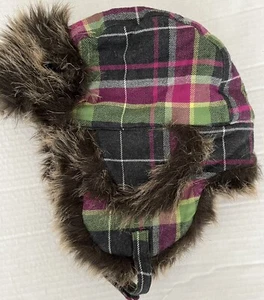 NWT Girls 8 & Up Gymboree MERRY & BRIGHT FLEECE fur Lined with Strap Closure HAT - Picture 1 of 4