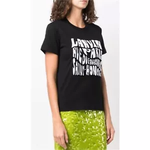 Camiseta LANVIN Paris Mujer Alfombra Negra Talla XS - Imagen 1 de 6