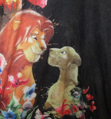 New Lion King Black Sweater Simba & Nala Floral Print for Women XXL – Gift - Image 1 of 3