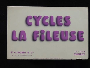 Buvard cycles La fileuse Cholet entreprise ROBIN & Cie. collection vélo - Imagen 1 de 1