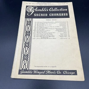 Vintage Sheet Music Gamble's Collection Sacred Choruses for Treble Voices - Picture 1 of 3