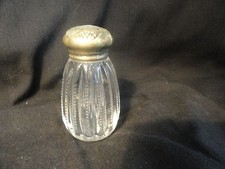 1 Clear Glass SHaker With Art Nouveau Metal Top Flowers