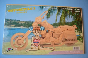 Woodcraft Wooden Construction Kit #1417 3D-Puzzle Motorcycle 2 - Picture 1 of 3