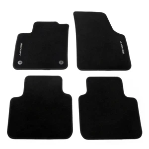 Fits 18-25 Volkswagen Atlas Black Floor Mats Carpet Nylon w/ White SPORT 4PCS - Picture 1 of 5