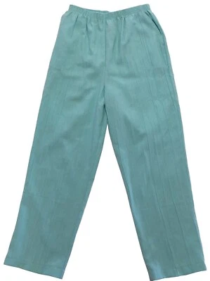 Calça casual vintage HABAND 16P turquesa perna reta EUA - Imagem 1 de 4