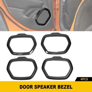 4xDoor Speakers Stereo Midrange Cover Decor For Jeep Renegade 2015+Carbon Fiber  - Picture 1 of 8