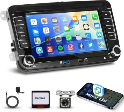 Für VW GOLF 5 6 Plus Touran Polo Caddy EOS 7" Android 15 Autoradio GPS + Kamera - Bild 1 von 4