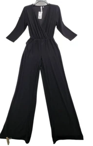 NY Collections Surplice belted Wide-Leg Jumpsuit Size PS P188 - Picture 1 of 6
