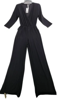 Mono de pierna ancha con cinturón NY Collections Surplice talla PS P188 Foto 1 de 4