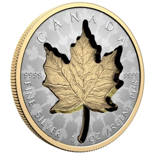 1 oz Kanada Silbermünze Maple Leaf 2024 - Super Incuse Reverse Proof - Picture 1 of 4