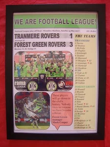 Forest Green 3 Tranmere 1 - 2017 National League play-off final - framed print - Picture 1 of 2