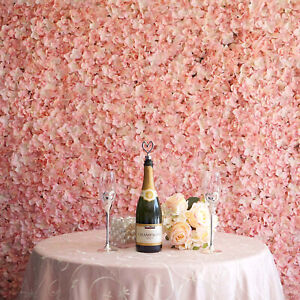 12 Pcs Pink Flower Wall Panels Artificial Silk Wedding Supply Decor Party