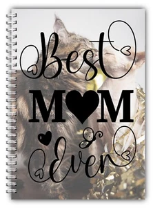 A5 CATS BEST MOM EVER NOTEBOOK 100 LINED PAGES MOTHERS DAY GIFT - Picture 1 of 3