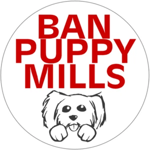 Ban Puppy Mills - Adopt Rescue Shelter - 3 Pack Circle Stickers 3" x 3" - Picture 1 of 1