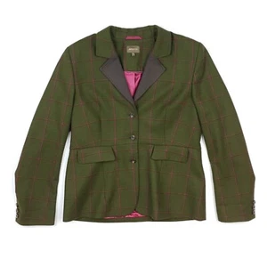 Chaqueta Blazer Musto Tweed 14 16 Mujer Abrigo Deportivo Hacking Verde Cuadros Ventana - Imagen 1 de 23