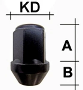 Radmutter M12 x 1,5 x 34mm Kegelbund 60° SW21  (schwarz) - Picture 1 of 1