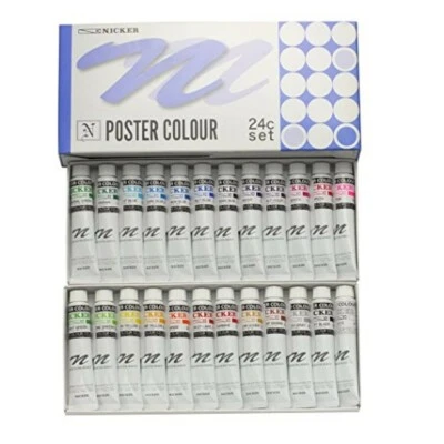 Nicker Paint Poster Colour 24 Colours Set 20ml Tube Made in Japan New Ghibli - Image 1 of 4