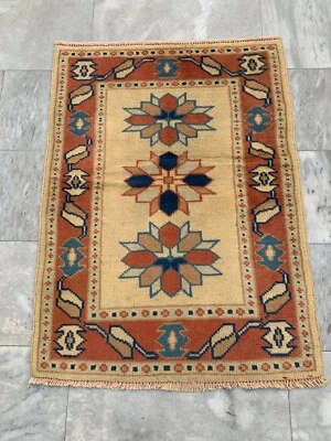 3x4ft Vintage Afghan Baloch Handmade Oushak Colorful Rug Authentic Kilim Rug - Image 1 of 4