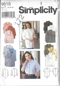 Simplicity Pattern #9818-Misses Shirt in Sizes 12-14-16 SUMMER-FALL - Picture 1 of 1