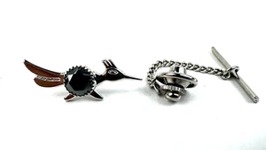 Vintage Sterling Hematite Road Runner Tie Pin Tack Early Bell Trading Post VGC - Picture 1 of 5