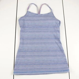 Ivivva Lululemon Girls Striped Y Bra Tank Top Blue Girls Kids Sz 14 - Picture 1 of 5
