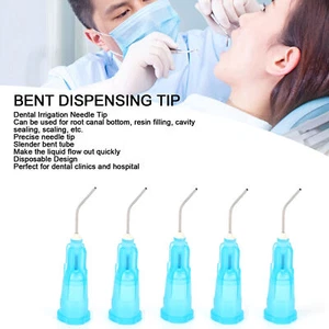 Aguja de riego pre doblada dental desechable 100 piezas puntas aguja dispensadora punta - Imagen 1 de 10
