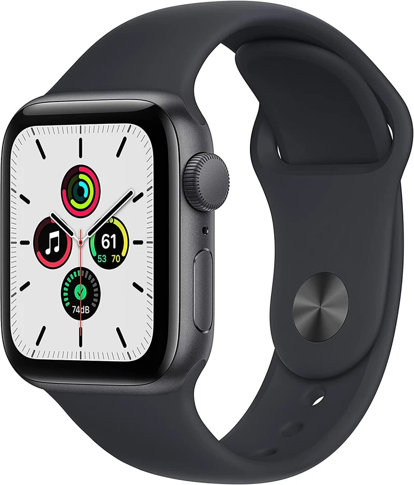 Apple Watch SE (GPS) 40mm Space Grey Aluminium Case with Midnight Sport Band - (MKQ13LL/A)