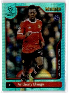 2021-22 Merlin Chrome UEFA Champions Anthony Elanga RC #143 Aqua Prism Refractor - Picture 1 of 2