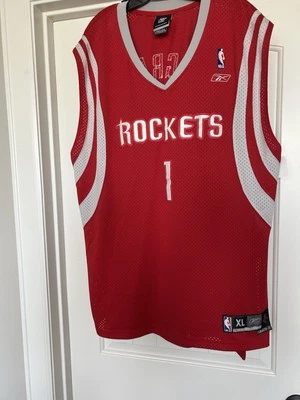 Camiseta roja de colección rara REEBOK Houston Rockets Tracy McGrady #1 talla XL y 2+largo Foto 1 de 4