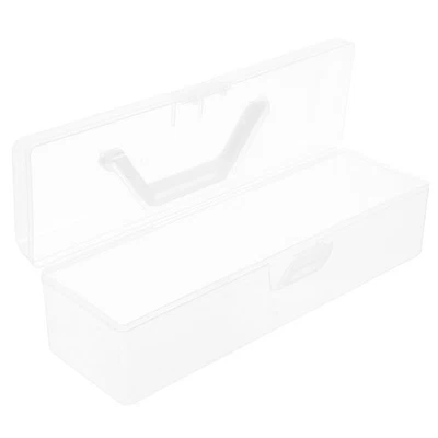  Cassetta degli attrezzi in plastica con manico Scatola portaoggetti trasparente - Immagine 1 di 4