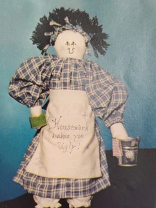 Housework Doll Snowflake Rag Fabric Stuffed Craft Pattern Dress Country Decor - Picture 1 of 7