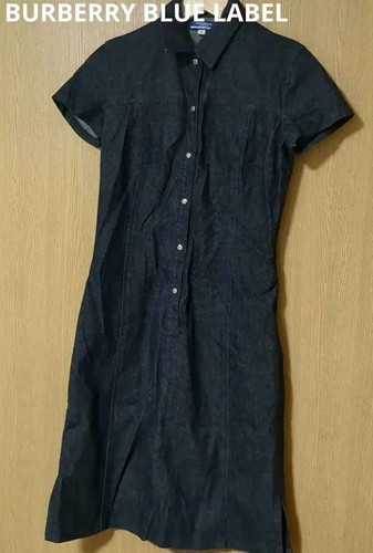 Abito denim Burberry etichetta blu donna moda dal Giappone
